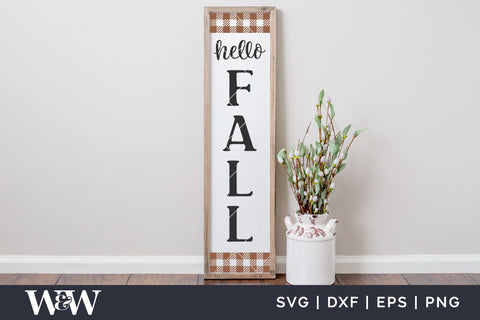 Hello Fall SVG | Farmhouse Fall Porch Sign SVG SVG Wood And Walt 