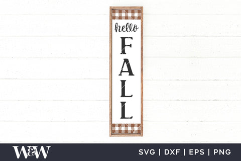 Hello Fall SVG | Farmhouse Fall Porch Sign SVG SVG Wood And Walt 
