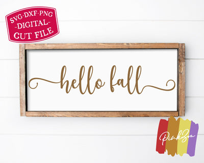 Hello Fall SVG Files | Autumn Sign Svg | Welcome Svg | Thanksgiving Svg | Commercial Use | Digital Cut Files (1262555455) SVG PinkZou 