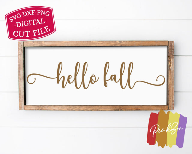 Hello Fall SVG Files | Autumn Sign Svg | Welcome Svg | Thanksgiving Svg | Commercial Use | Digital Cut Files (1262555455) SVG PinkZou 