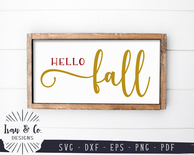 Hello Fall SVG Files | Autumn Svg | Fall Svg | Thanksgiving Svg | Welcome Svg | Commercial Use | Digital Cut Files (1254680094) SVG Ivan & Co. Designs 