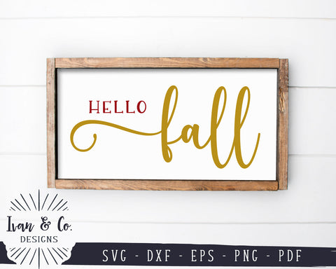 Hello Fall SVG Files | Autumn Svg | Fall Svg | Thanksgiving Svg | Welcome Svg | Commercial Use | Digital Cut Files (1254680094) SVG Ivan & Co. Designs 
