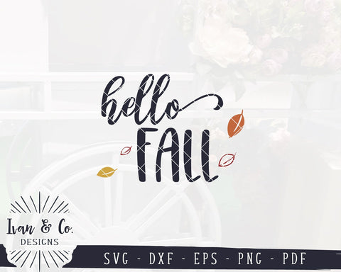 Hello Fall SVG Files | Leaves are Falling SVG | Autumn SVG | Fall Sign SVG | Commercial Use | Cricut | Silhouette | Digital Cut Files (1080223197) SVG Ivan & Co. Designs 