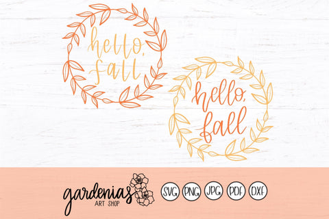 Hello Fall SVG Gardenias Art Shop 