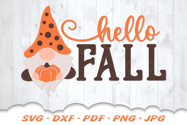 Hello Fall SVG | Gnome SVG | Fall SVG Cut Files SVG Cloud9Design 