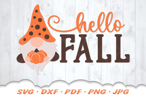 Hello Fall SVG | Gnome SVG | Fall SVG Cut Files SVG Cloud9Design 