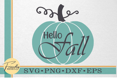 Hello Fall SVG | Hello Fall Pumpkin SVG | Hello Fall Clipart SVG Friendly Henry 