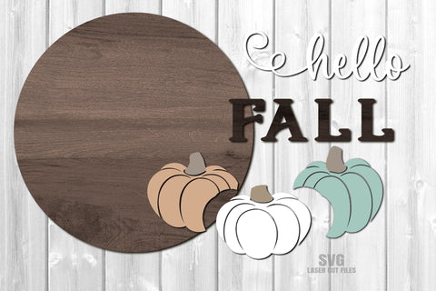 Hello Fall SVG Laser Cut Files | Welcome Sign SVG SVG Cloud9Design 