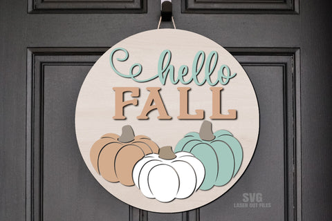 Hello Fall SVG Laser Cut Files | Welcome Sign SVG SVG Cloud9Design 