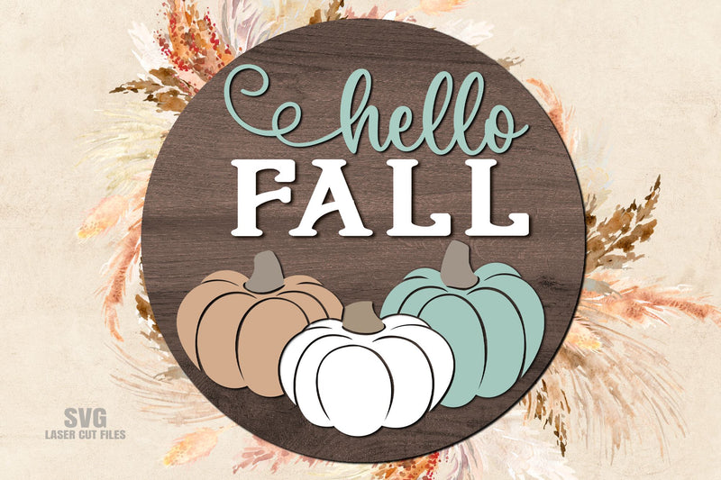 Hello Fall SVG Laser Cut Files | Welcome Sign SVG SVG Cloud9Design 