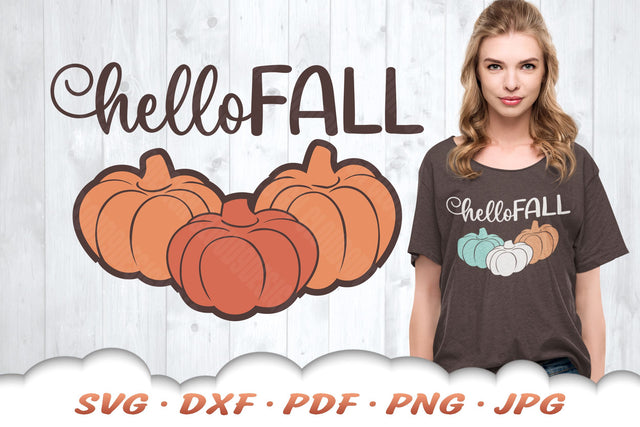 Hello Fall SVG | Pumpkin SVG SVG Cloud9Design 
