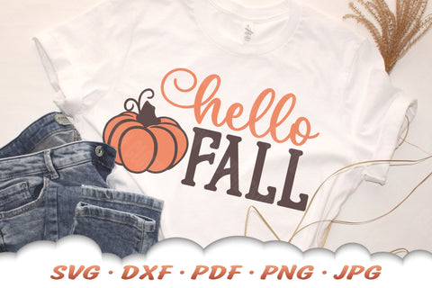 Hello Fall SVG | Pumpkin SVG SVG Cloud9Design 
