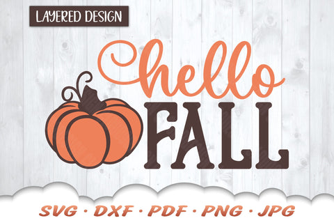 Hello Fall SVG | Pumpkin SVG SVG Cloud9Design 