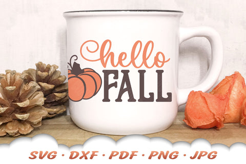 Hello Fall SVG | Pumpkin SVG SVG Cloud9Design 