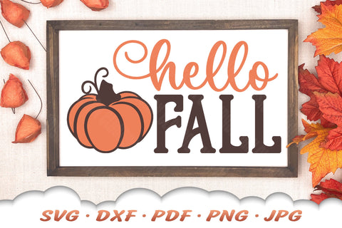 Hello Fall SVG | Pumpkin SVG SVG Cloud9Design 
