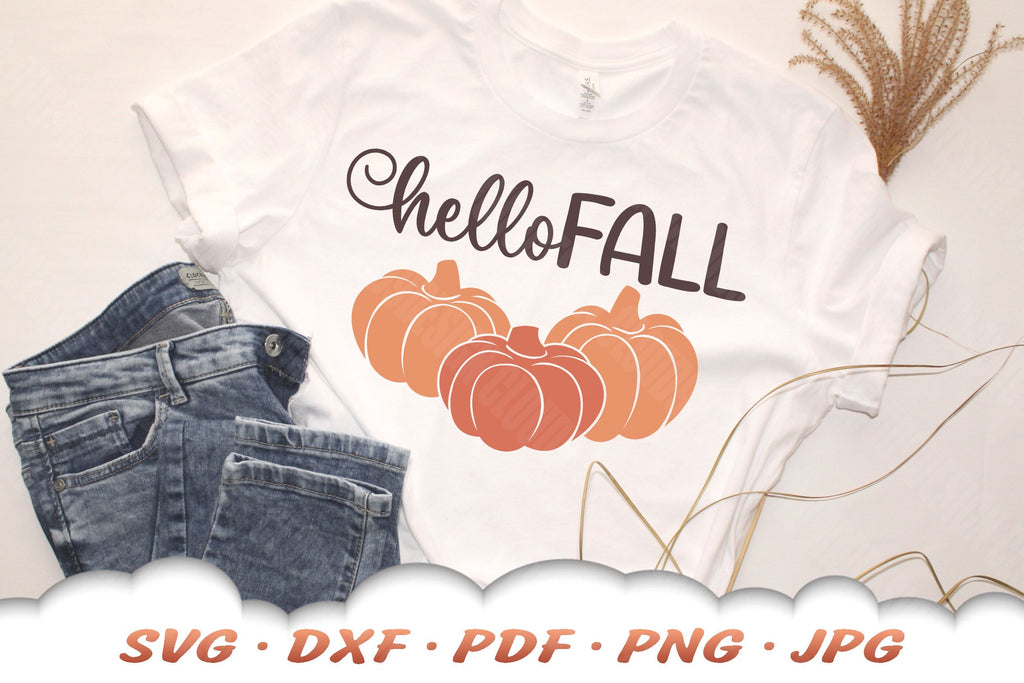 Hello Fall SVG | Pumpkin SVG - So Fontsy