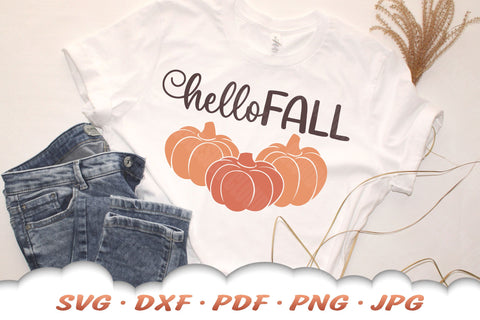 Hello Fall SVG | Pumpkin SVG SVG Cloud9Design 