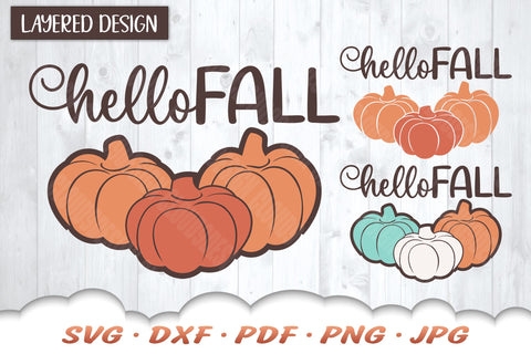 Hello Fall SVG | Pumpkin SVG SVG Cloud9Design 