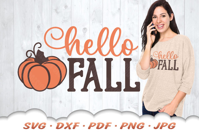 Hello Fall SVG | Pumpkin SVG SVG Cloud9Design 