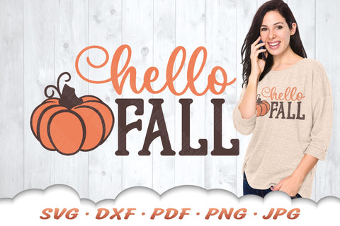Hello Fall SVG | Pumpkin SVG SVG Cloud9Design 