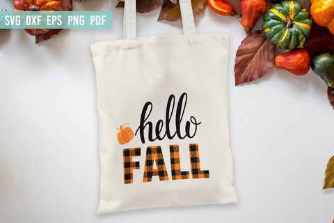 Hello Fall SVG | Pumpkin SVG | Thanksgiving | Buffalo Plaid SVG Irina Ostapenko 