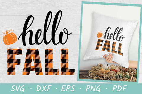 Hello Fall SVG | Pumpkin SVG | Thanksgiving | Buffalo Plaid SVG Irina Ostapenko 