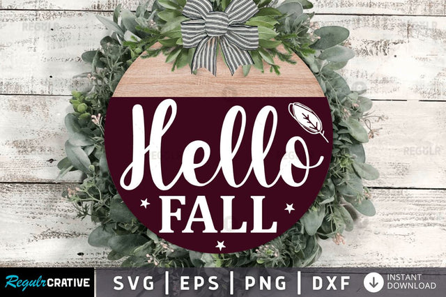 Hello fall SVG SVG Regulrcrative 