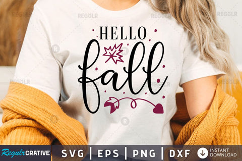 Hello fall SVG SVG Regulrcrative 