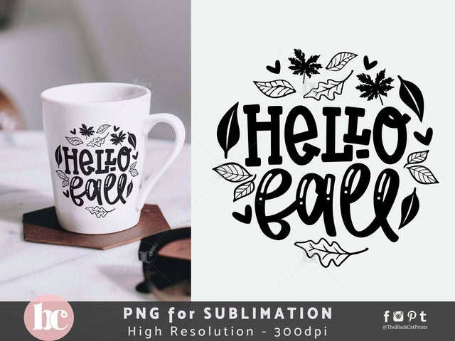Hello Fall SVG | Thanksgiving Cut File | Autumn SVG SVG TheBlackCatPrints 