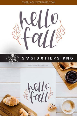 Hello Fall | Thanksgiving Cut File SVG TheBlackCatPrints 