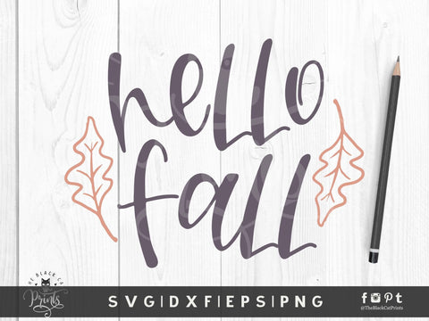 Hello Fall | Thanksgiving Cut File SVG TheBlackCatPrints 