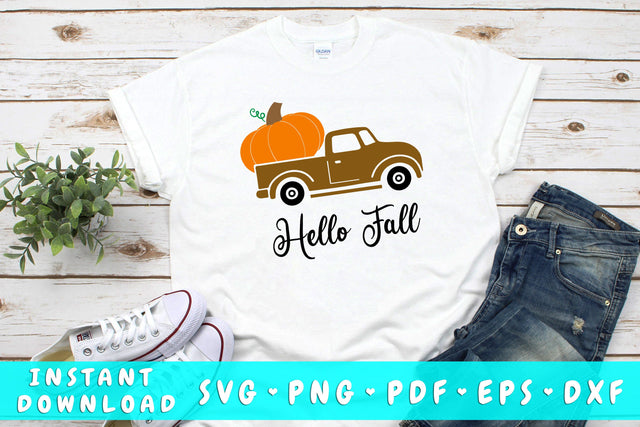 Hello Fall Truck SVG SVG HappyDesignStudio 