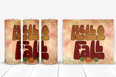 Hello Fall Tumbler Sublimation I Fall Tumbler Wrap PNG Sublimation Happy Printables Club 