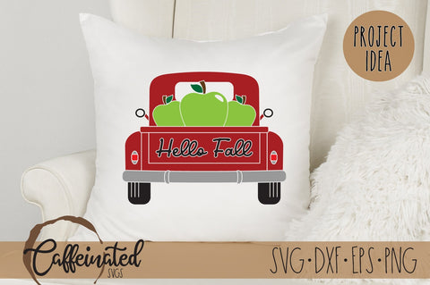 Hello Fall Vintage Truck SVG, Fall Apple Truck svg SVG Caffeinated SVGs 