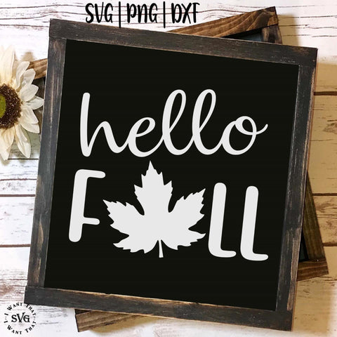 Hello Fall with Maple Leaf SVG I Want That SVG 