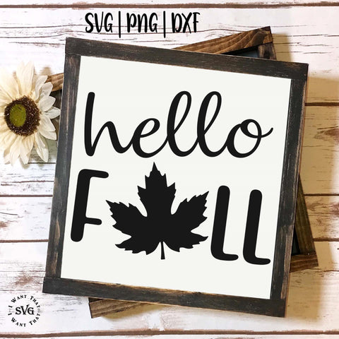 Hello Fall with Maple Leaf SVG I Want That SVG 