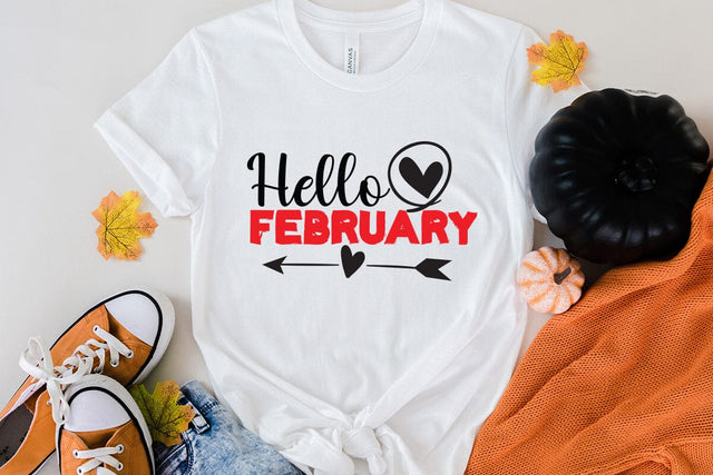 Hello February SVG Cut File,Hello February SVG Design SVG BlackCatsMedia 