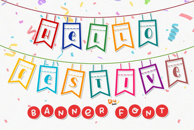Hello Festive - Banner Font Font Dm Letter Studio 