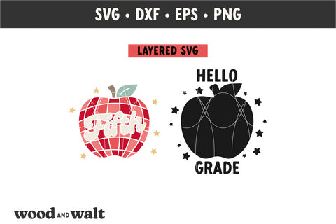 Hello Fifth Grade Apple SVG | Back To School SVG SVG Wood And Walt 