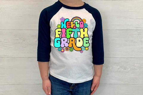 Hello Fifth Grade First Day School PNG I Back to School PNG Sublimation Happy Printables Club 