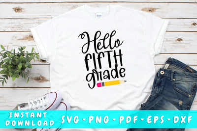 Hello Fifth Grade SVG SVG HappyDesignStudio 