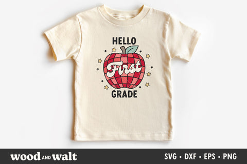 Hello First Grade Apple SVG | Back To School SVG SVG Wood And Walt 