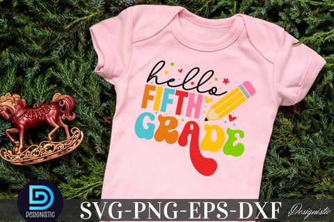 Hello First Grade, Back to School SVG SVG DESIGNISTIC 