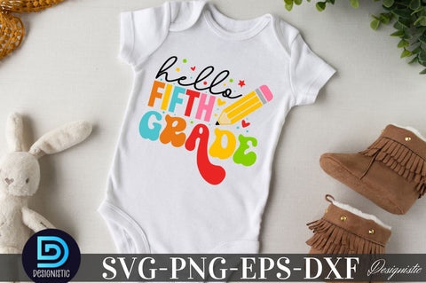 Hello First Grade, Back to School SVG SVG DESIGNISTIC 