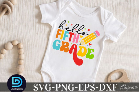 Hello First Grade, Back to School SVG SVG DESIGNISTIC 