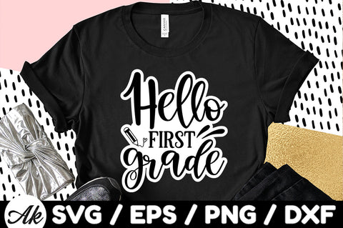 Hello first grade Stickers SVG akazaddesign 