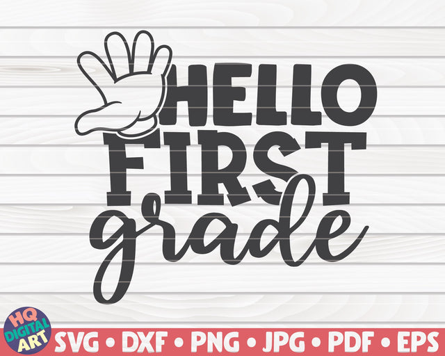 Hello first grade SVG | Back to school design SVG HQDigitalArt 