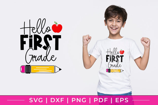 Hello First Grade SVG, Back to School SVG SVG CraftLabSVG 