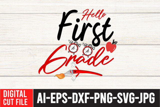 Hello First Grade SVG Cut File SVG BlackCatsMedia 