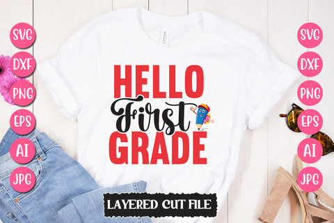 Hello First Grade SVG Cut File SVG Newmockups 